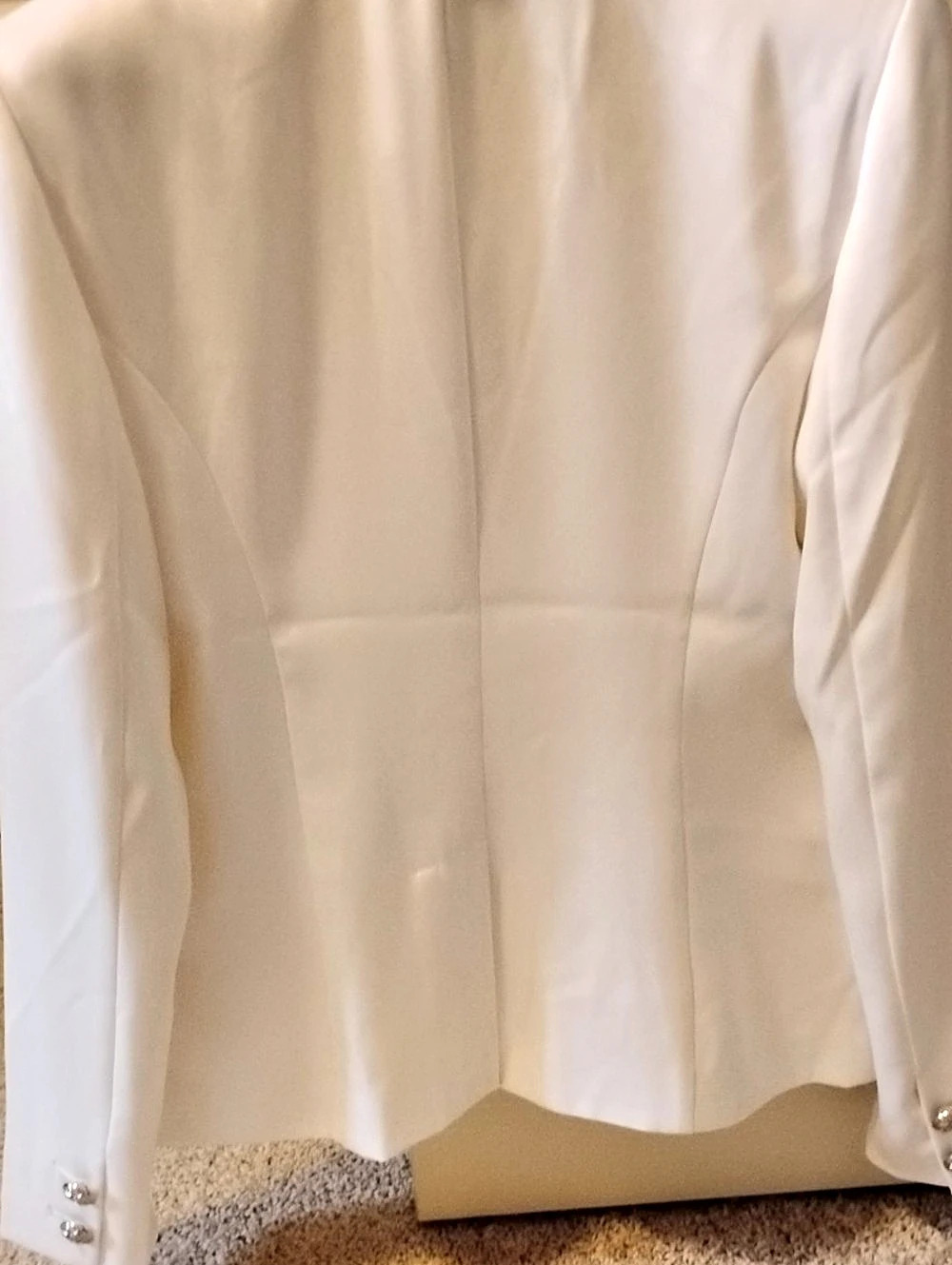 GUESS Doris Rhinestone Button Blazer White - Picture 3 of 3